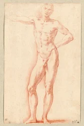 Mannelijk naakt (rood krijt)