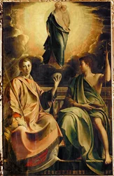 Madonna met de heilige Stefanus en schenker, en de heilige Johannes de Doper ...