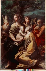Madonna en Kind, Sint Margarita, Sint Michael, Sint Hiëronymus en Sint Petronius