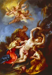 Sint Sebastiaan verzorgd door Heilige Vrouwen