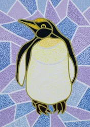 Pinguïn op glas in lood