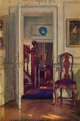 Een interieur in Hove, 19e eeuw