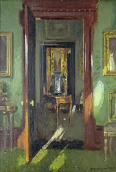 Interieur, Rutland Lodge: uitzicht door open deuren
