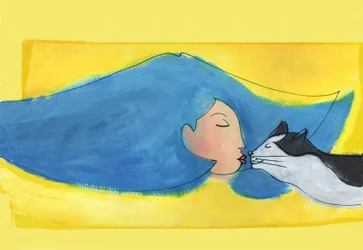 Kattenvrouw, 2025 (Acryl; digitaal)