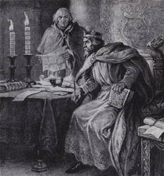 Alfred de Grote, koning van Wessex, en zijn kaarsklokken