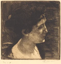 Vrouw in volledig profiel Grand profil de femme, 1892