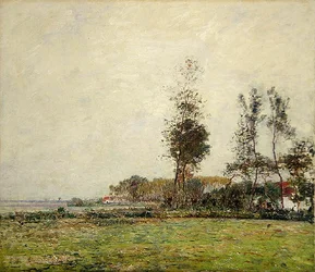 Holland, Landschap met Bomen en Huizen