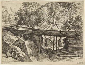 Brug en waterval
