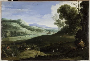 Landschap met jagers