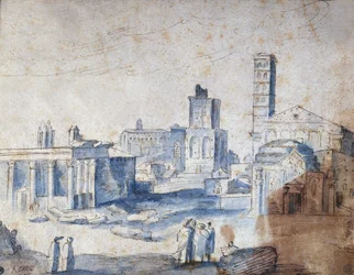 Zicht op Rome door Paul Bril (Brill)