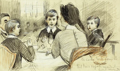 Het centrum van de familie: Een familiediner in het Ritz, New York, 1920