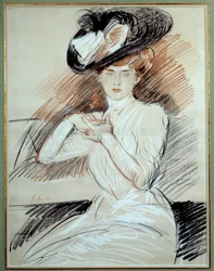 Madame Helleu. Tekening Paul Helleu (1859-1927), 20e eeuw. Bayonne, Musee Bonnat