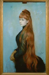 Portret van Mademoiselle Alice Louis-Guerin. Pastel