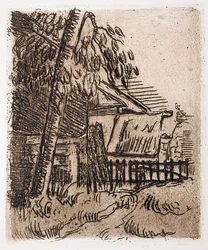 Landschap bij Auvers, Boerderij-ingang aan de Rue St. Remy