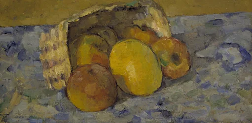 Omgevallen mand met fruit