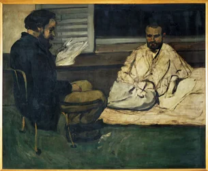 Paul Alexis lisant à Emile Zola (olieverf op doek)