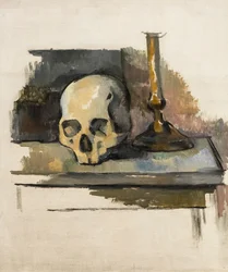 Stilleven met schedel en kandelaar, circa 1900 (Olieverf op doek)