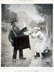 Muziek verzacht de zeden, schilderij door Chocarne-Moreau, ca. 1900