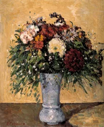 Bloemen in een blauwe vaas, 1873-1875