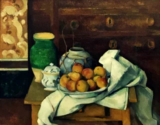 Frans:  Nature morte à la commode Stilleven met commode