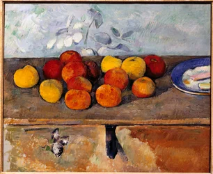 Stilleven van appels en koekjes