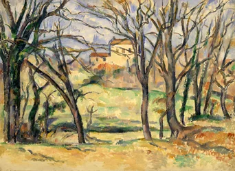 Bomen en huizen bij de Jas de Bouffan, 1885-86