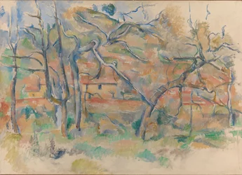 Bomen en huizen, Provence, c.1885