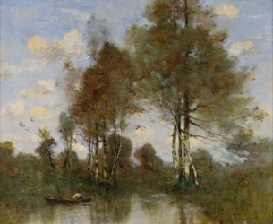 Schipper op een rivier