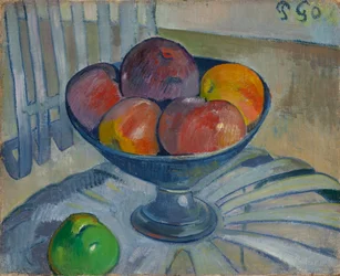 Fruitschaal op een tuinstoel, c.1890