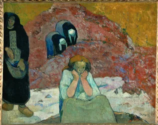 Druivenoogst in Arles - menselijke ellende (olieverf op doek)