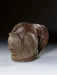 Pot in de vorm van een grotesk hoofd, ca. 1895