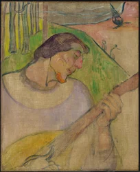 Zelfportret met mandoline, ca. 1889 (olieverf op doek)