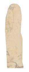 Schets van een man met hoed en fragment van de schouder van een vrouw