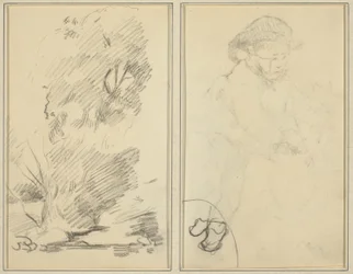 Bomen; Schets van Bretonse Jongen (verso)