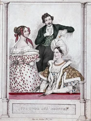 Een lodge met bouffles, ca. 1835 - door Gavarni