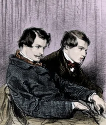 Gebroeders Goncourt - Edmond de Goncourt (1822-1886) en Jules de Goncourt (1830-1870) in een theaterloge