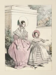 JULI 1838. Jurk in mousseline de Surate.