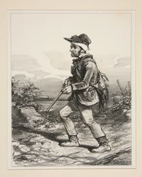 De heer Gontard (du Clos-Gorju), grootgrondbezitter, verkiesbare kiezer, op jacht bij dageraad (Uit de serie: Types Contemporaines)