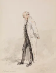 Oude man in een witte jas