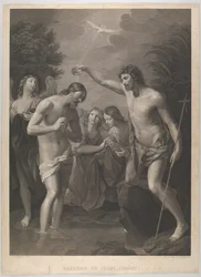 De Doop van Christus, Sint Johannes de Doper Rechts en Christus Links