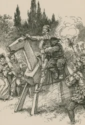 Don Quichot... begon de pin te draaien