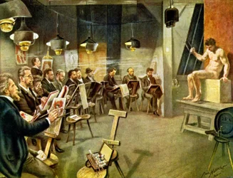 Kunststudenten, ca. 1930 (illustratie)