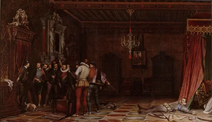 De moord op de hertog van Guise in het kasteel van Blois in 1588, 1834.