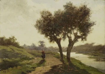Landschap met twee bomen