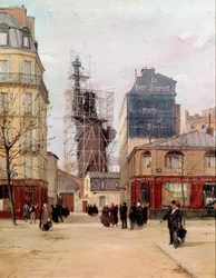 La Liberte verlicht de wereld. Het Vrijheidsbeeld gemaakt door Frederic Auguste Bartholdi (1834-1905) in de Gayet gieterij, Parijs, voordat het naar New York vertrok in 1883.