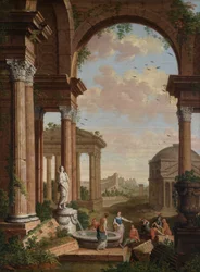 Landschap met Romeinse ruïnes