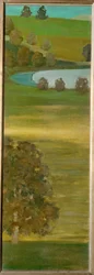 Uitzicht op de rivier de Aare, Zwitserland (schilderij op doek)