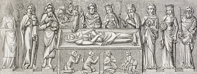 Na het bas-reliëf op het graf van Elisabeth van Hongarije