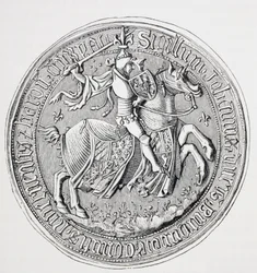 Zegel van Jean Ii, hertog van Bourgondië, graaf van Nevers en baron van Donzy 1371 - 1419.