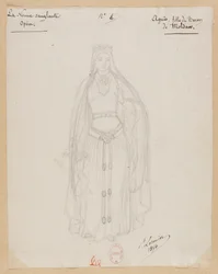 Gounod - De bloedige non - Vier kostuummodellen van Paul Lormier - 4. Agnes, dochter van baron Moldaw